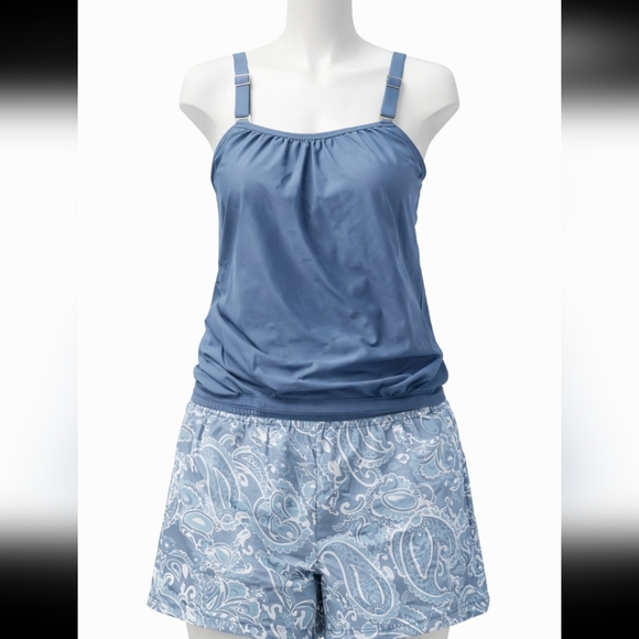 None Other - 🌈Paisley Bandeau Bikini Top in Light Blue